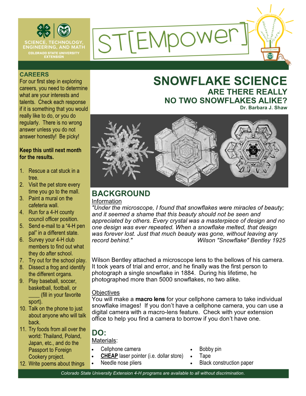 38. Snowflake Science