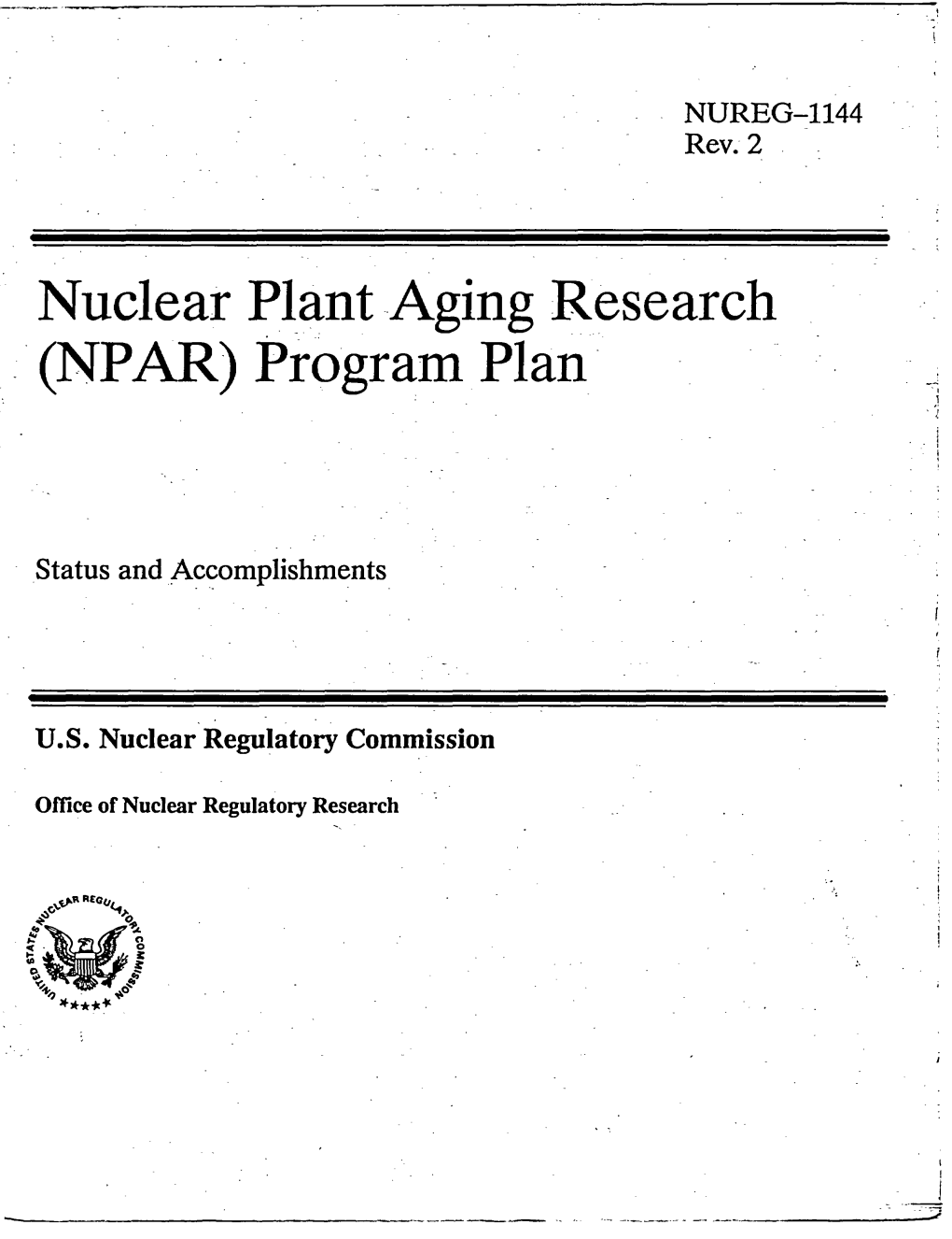 Nuclear Plant -Aging Research (NPAR) Program Plan, - II