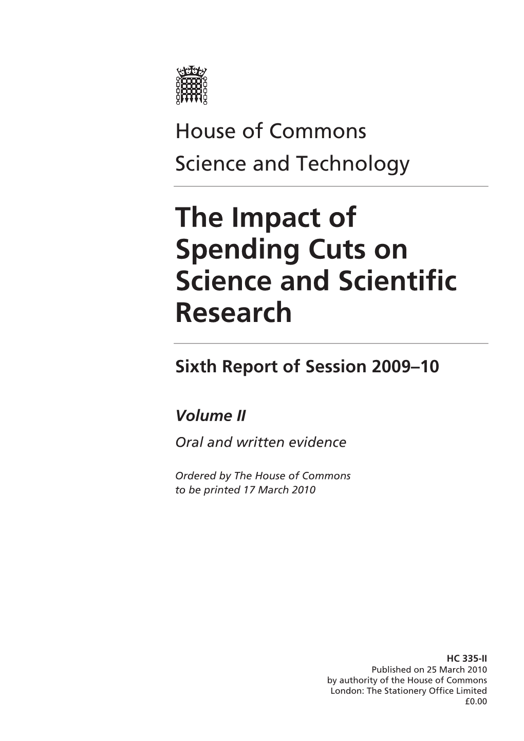 The Impact of Spending Cuts on Science and Scientific Research