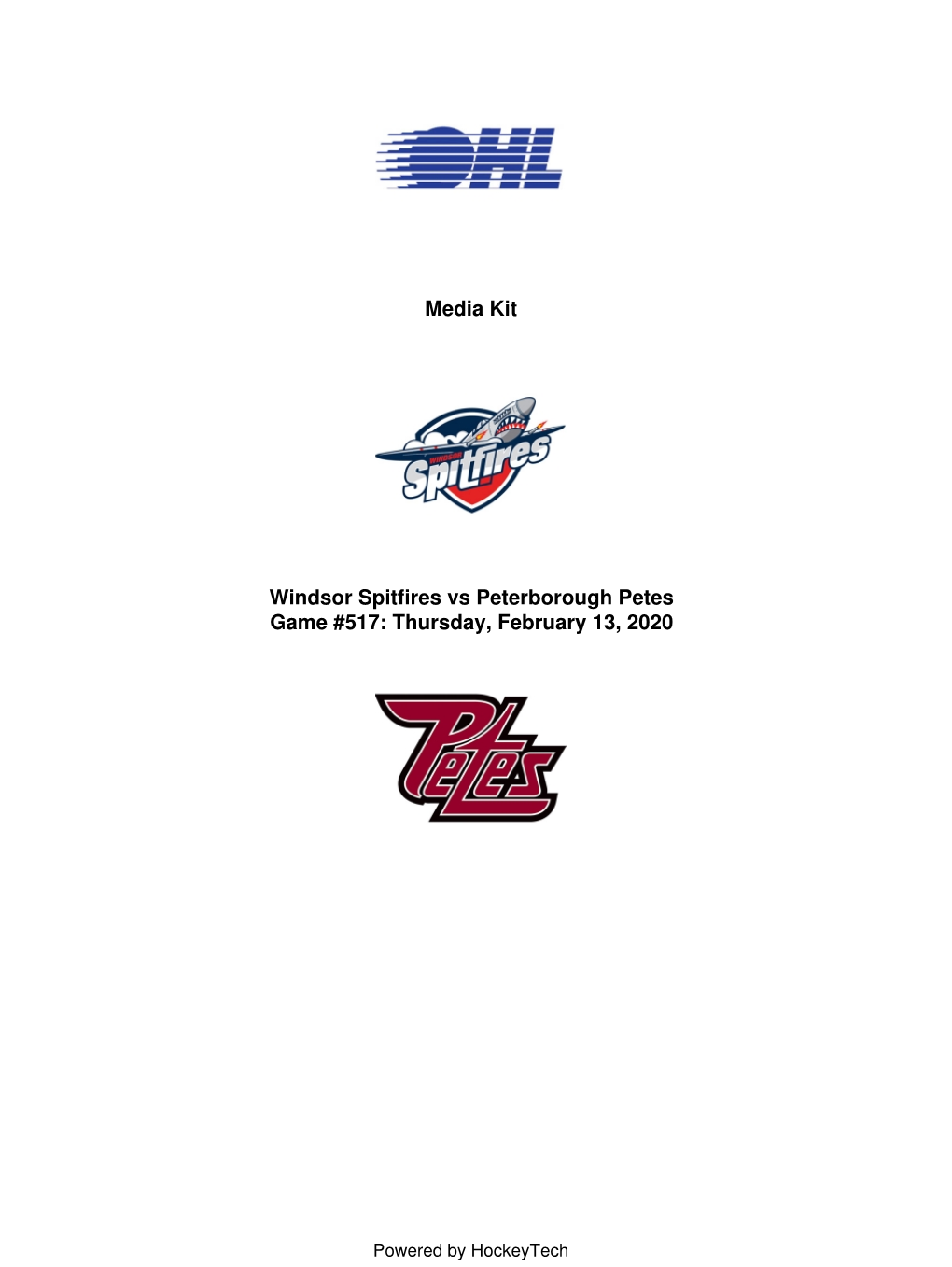 Media Kit Windsor Spitfires Vs Peterborough Petes Game #517