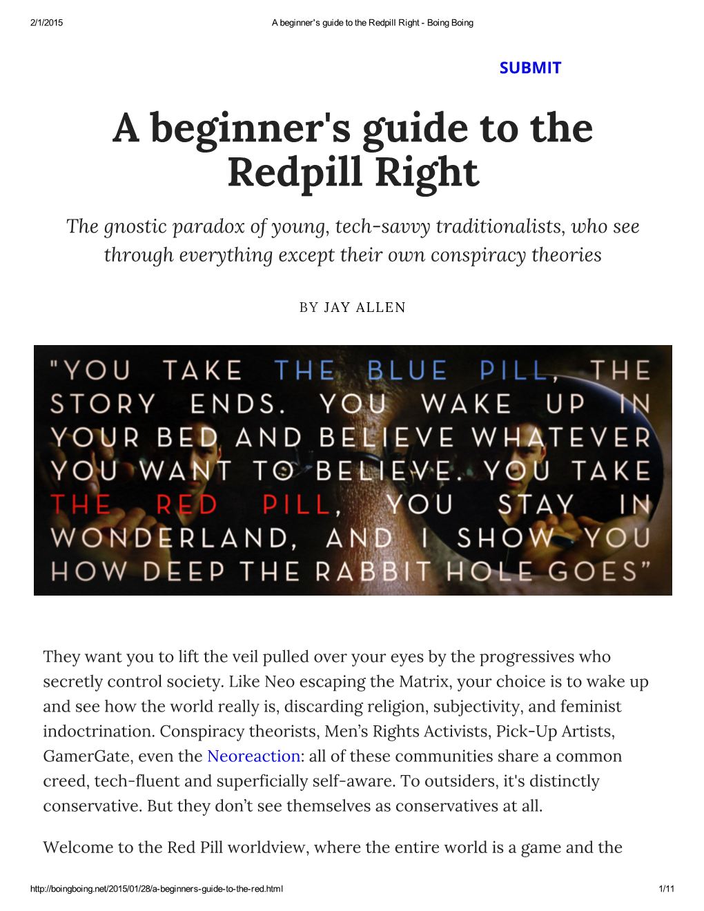 A Beginner's Guide to the Redpill Right ­ Boing Boing