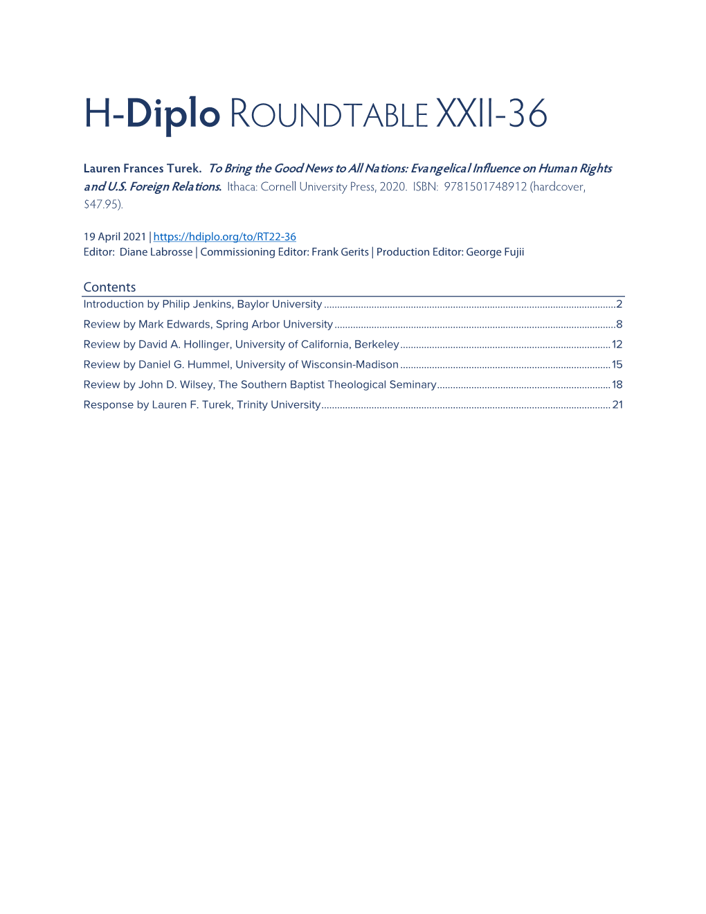 H-Diplo ROUNDTABLE XXII-36