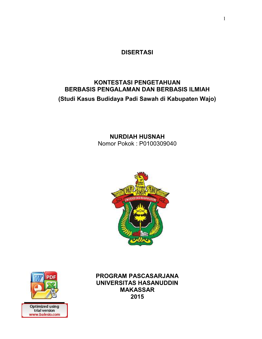 Studi Kasus Budidaya Padi Sawah Di Kabupaten Wajo)