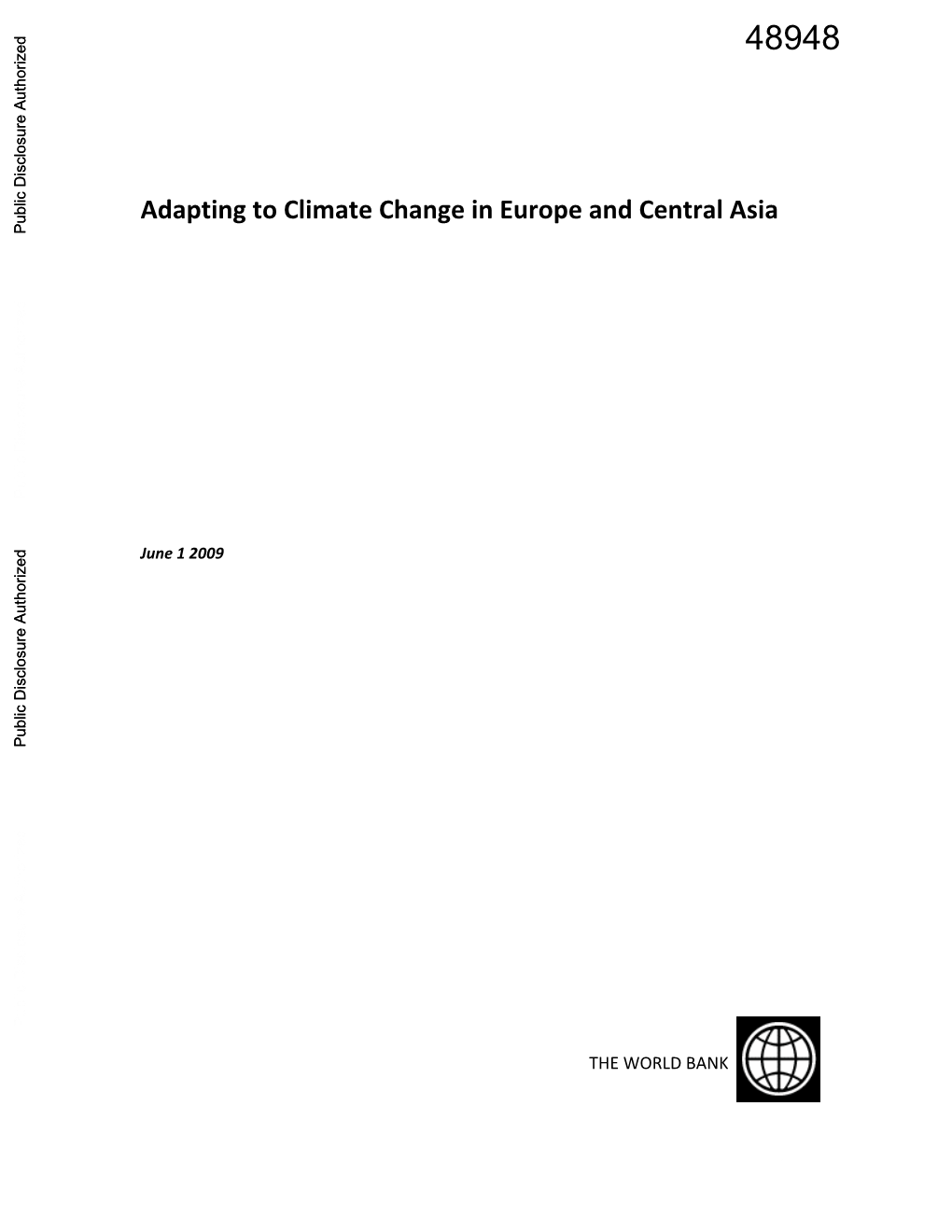 Adapting to Climate Change in Europe and Central Asia Public Disclosure Authorized