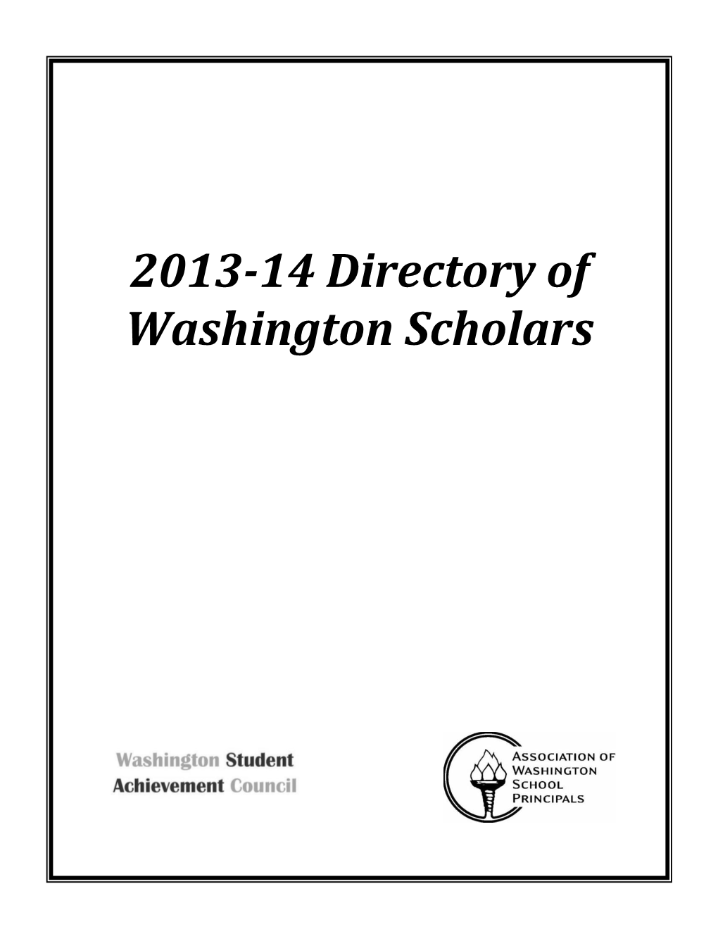 2013-14 Directory of Washington Scholars