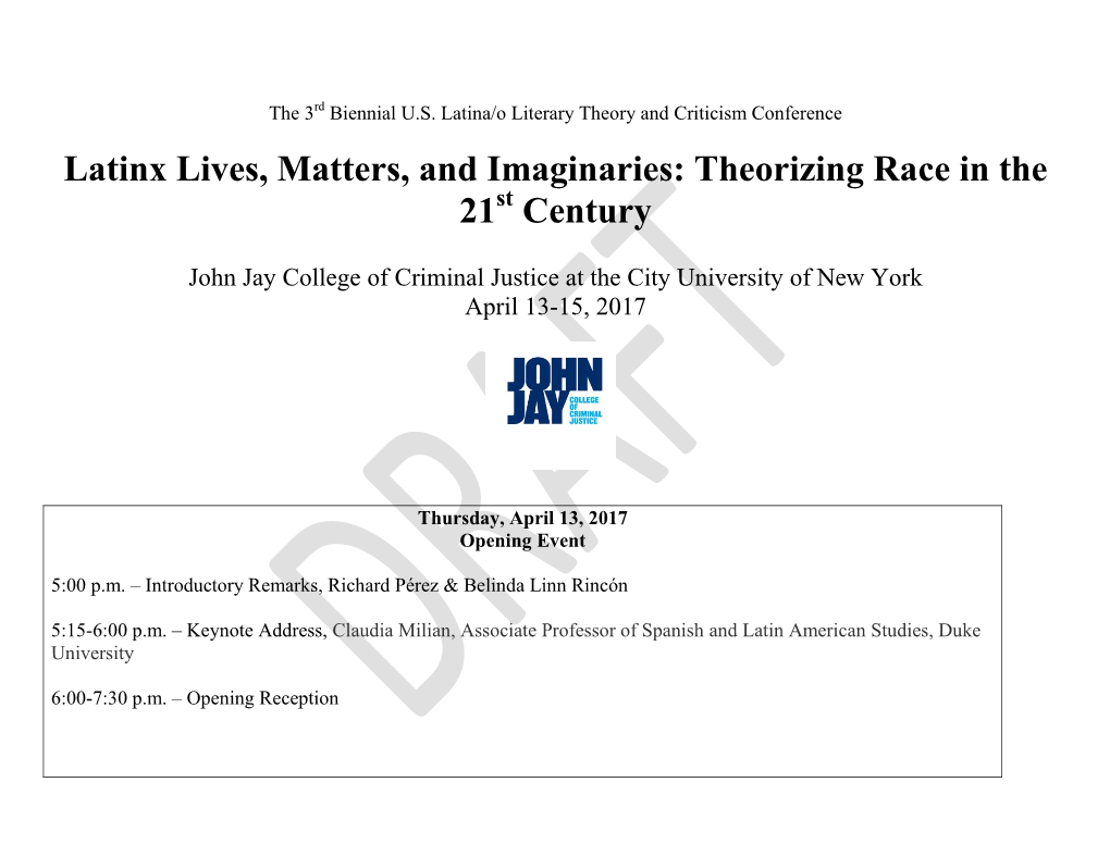 Latinx Lives, Matters, and Imaginaries: Theorizing Race in the 21St Century