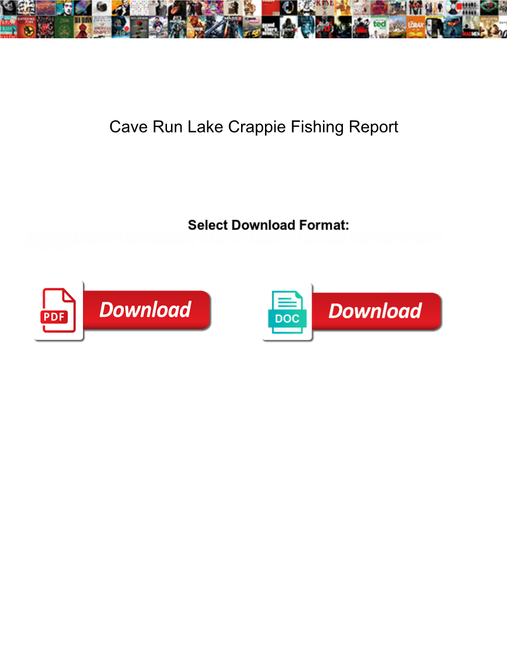 Cave Run Lake Crappie Fishing Report