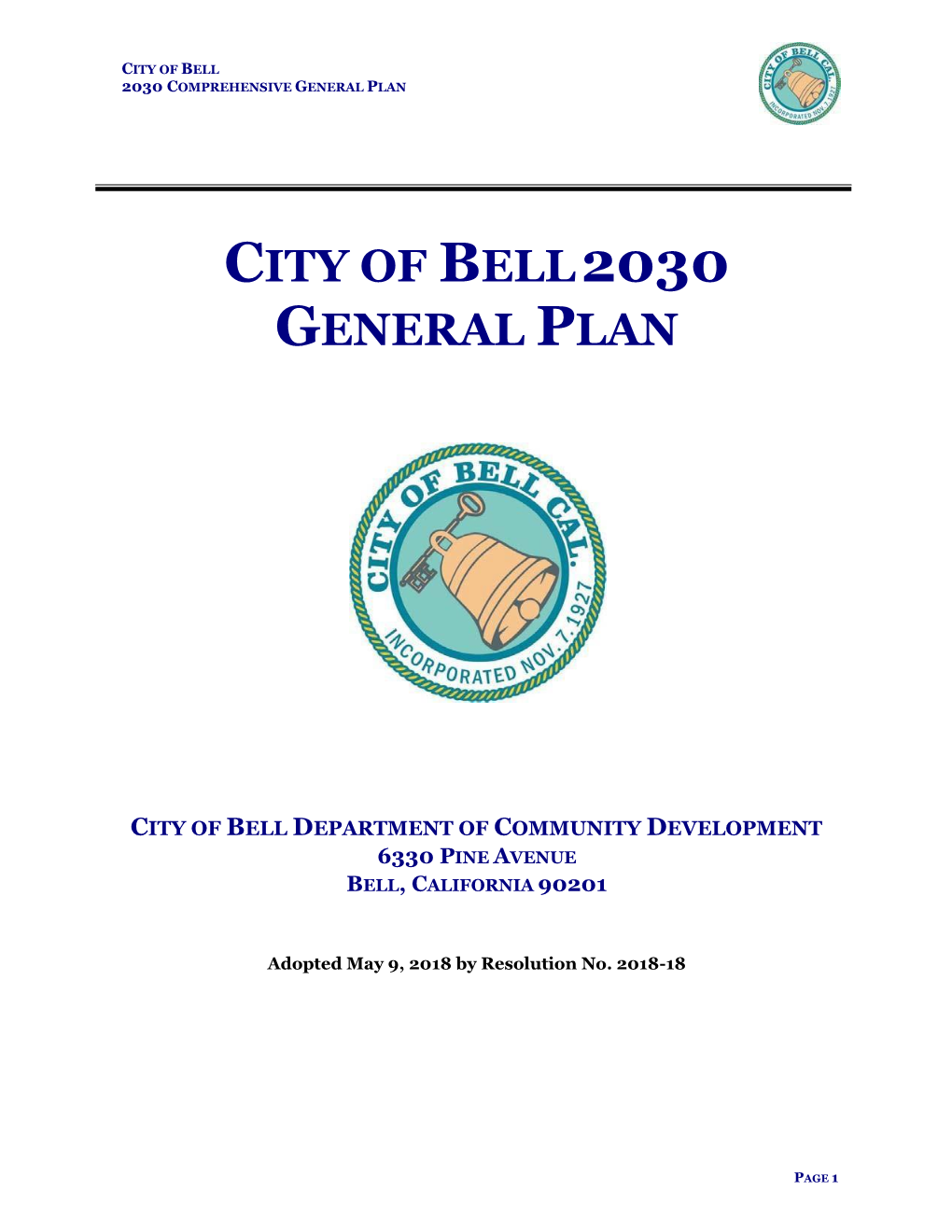 City of Bell 2030 General Plan