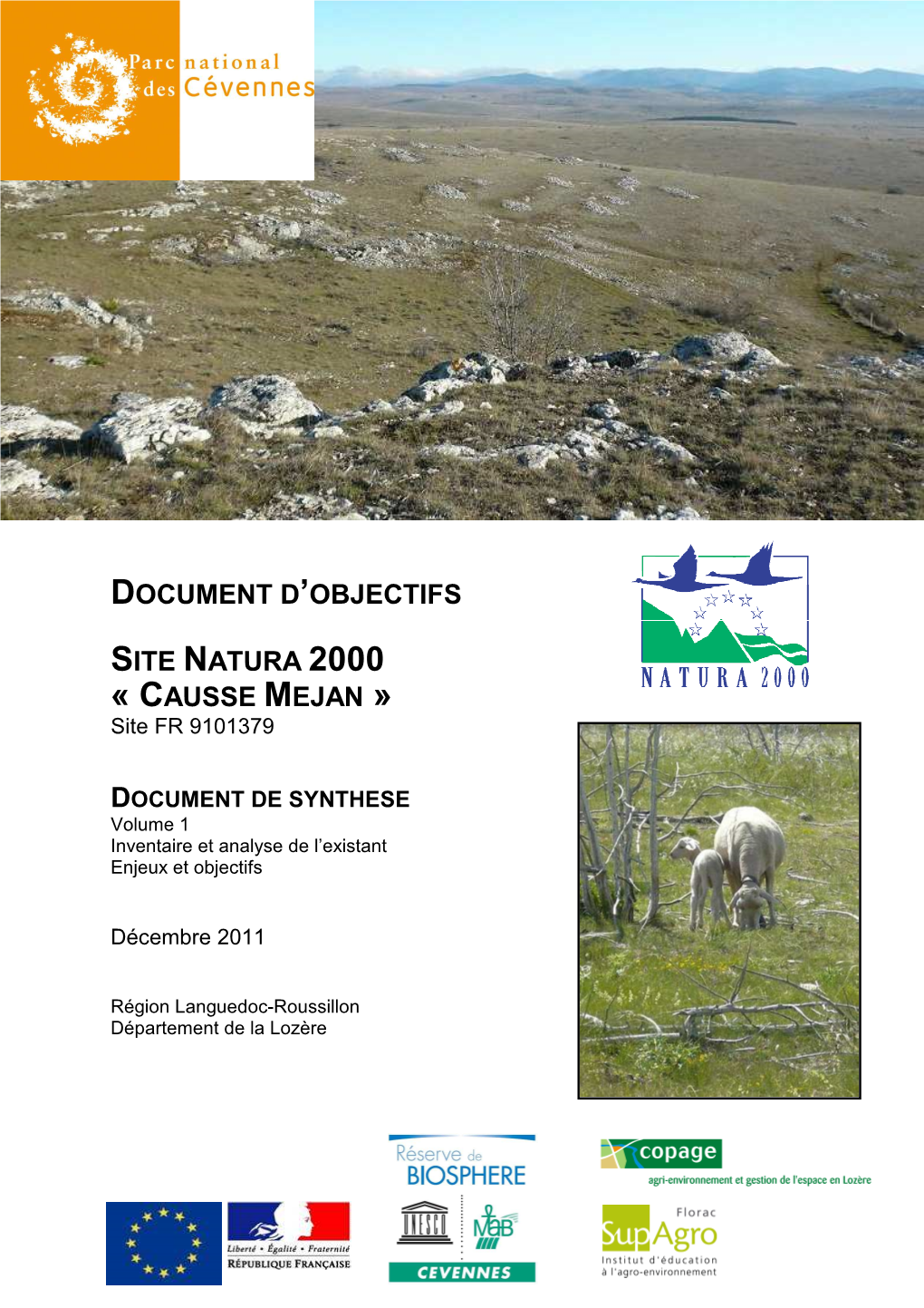 Document D'objectifs Site Natura 2000 « Causse Mejan »