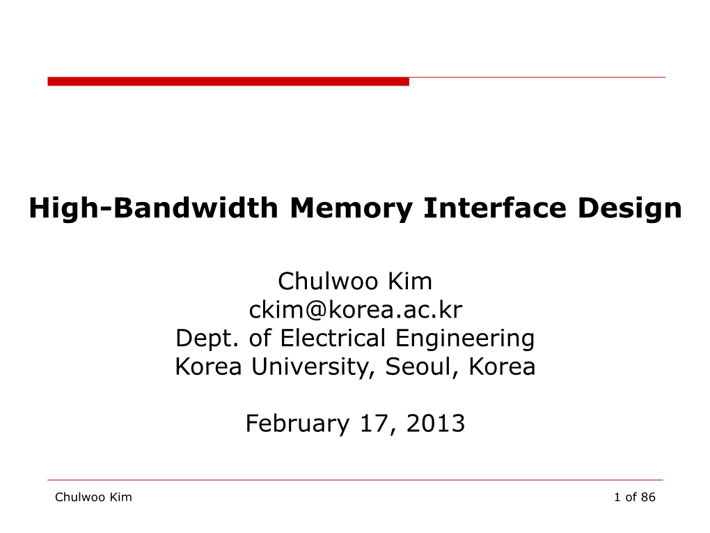 High-Bandwidth Memory Interface Design