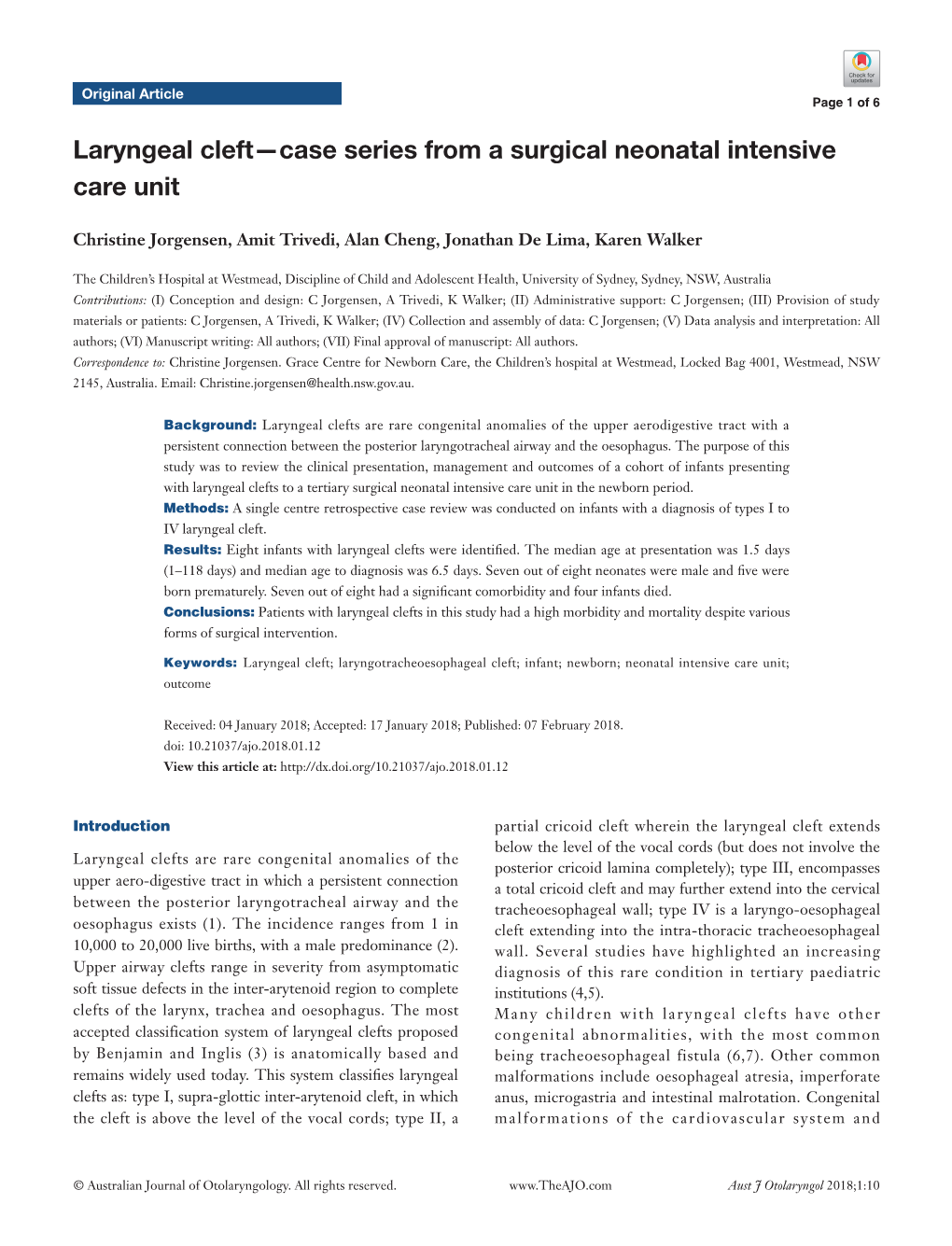 Laryngeal Cleft—Case Series from a Surgical Neonatal Intensive Care Unit