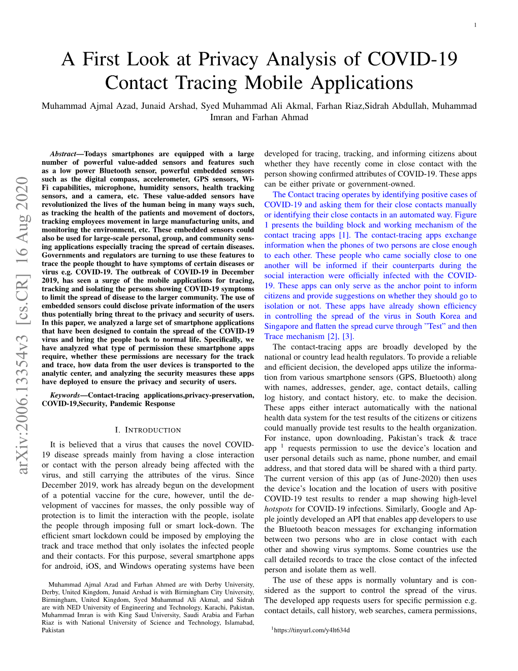 A First Look at Privacy Analysis of COVID-19 Contact Tracing Mobile