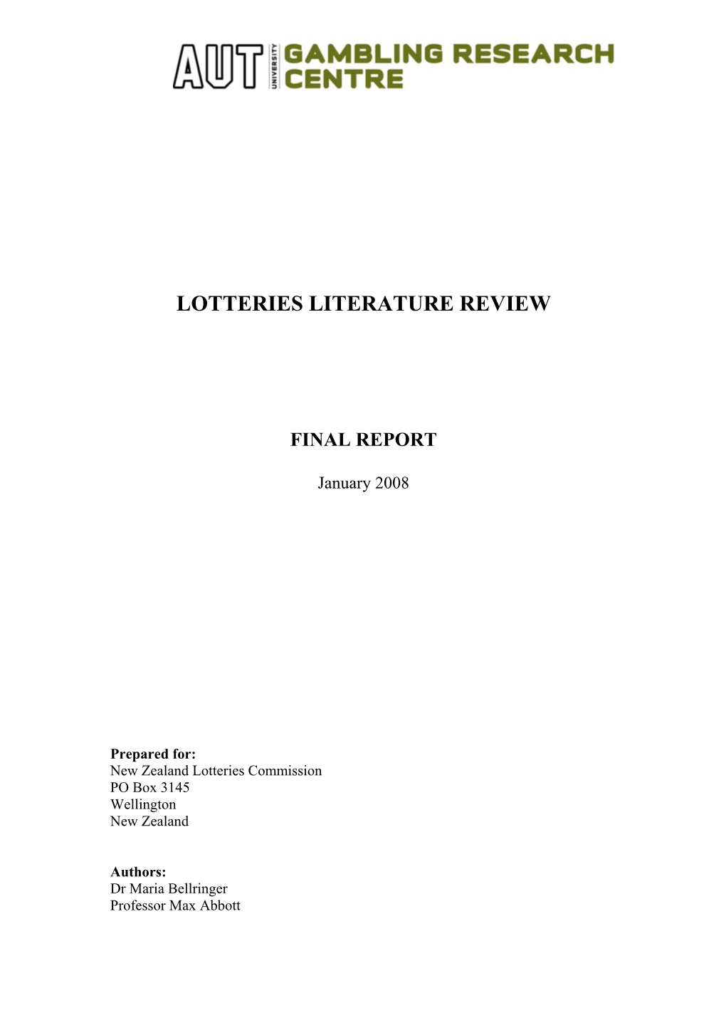 Lotteries Literature Review