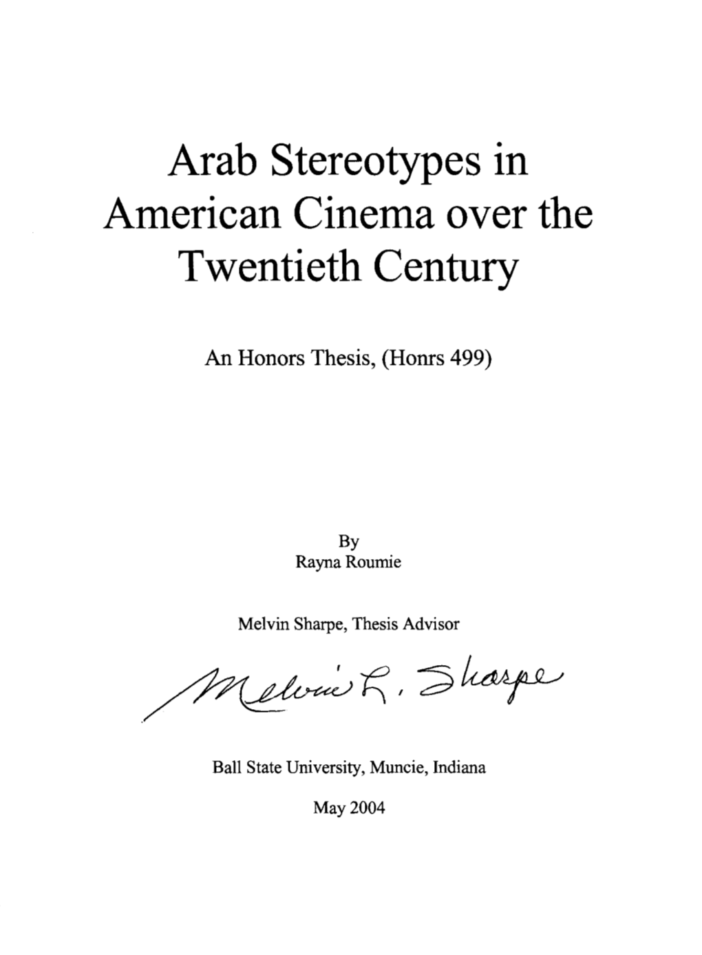 Arab Stereotypes in American Cinema Over the Twentieth Century