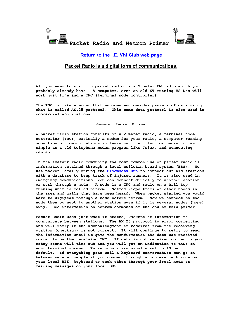 Packet Radio and Netrom Primer
