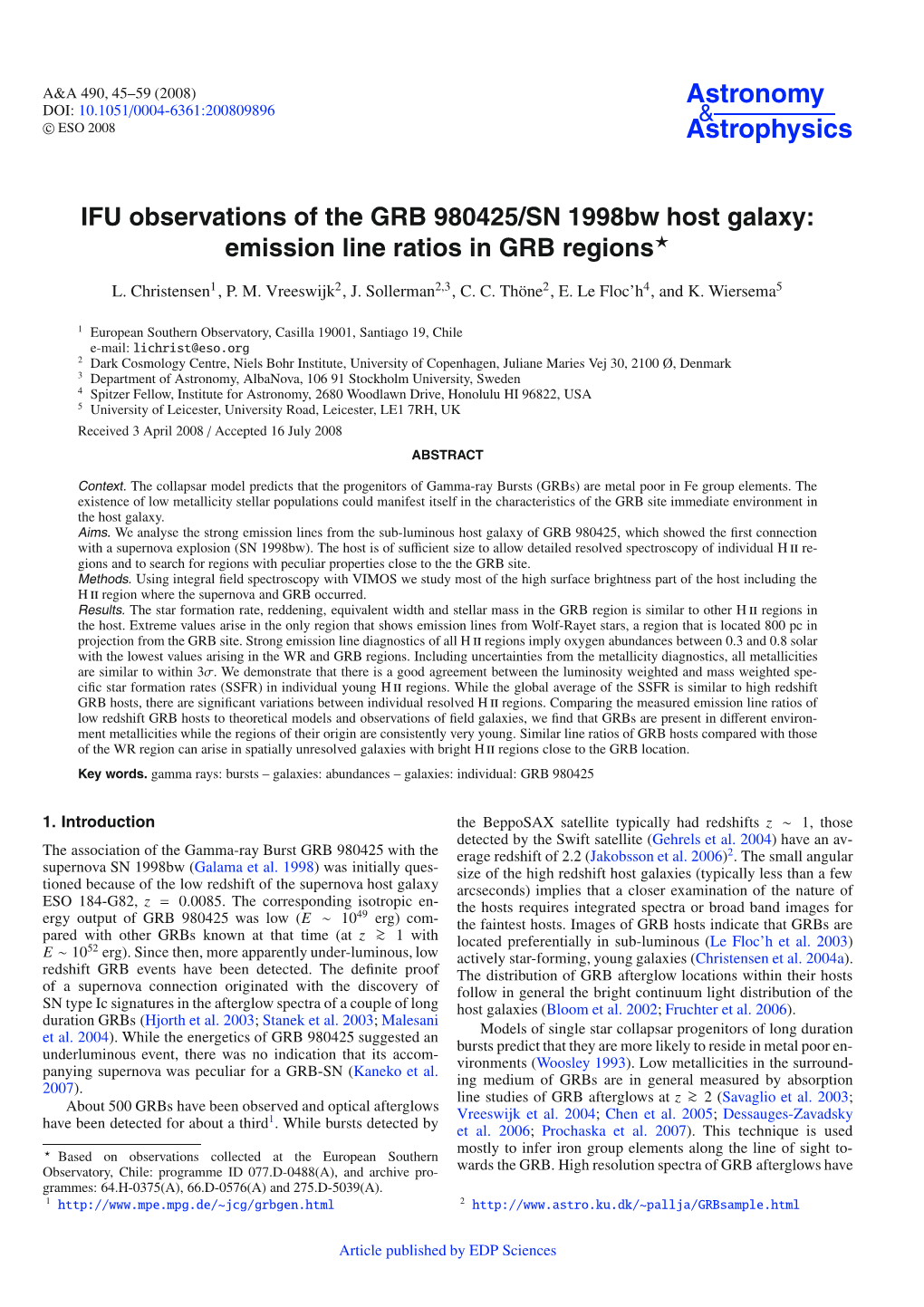 IFU Observations of the GRB 980425/SN 1998Bw Host Galaxy: Emission Line Ratios in GRB Regions