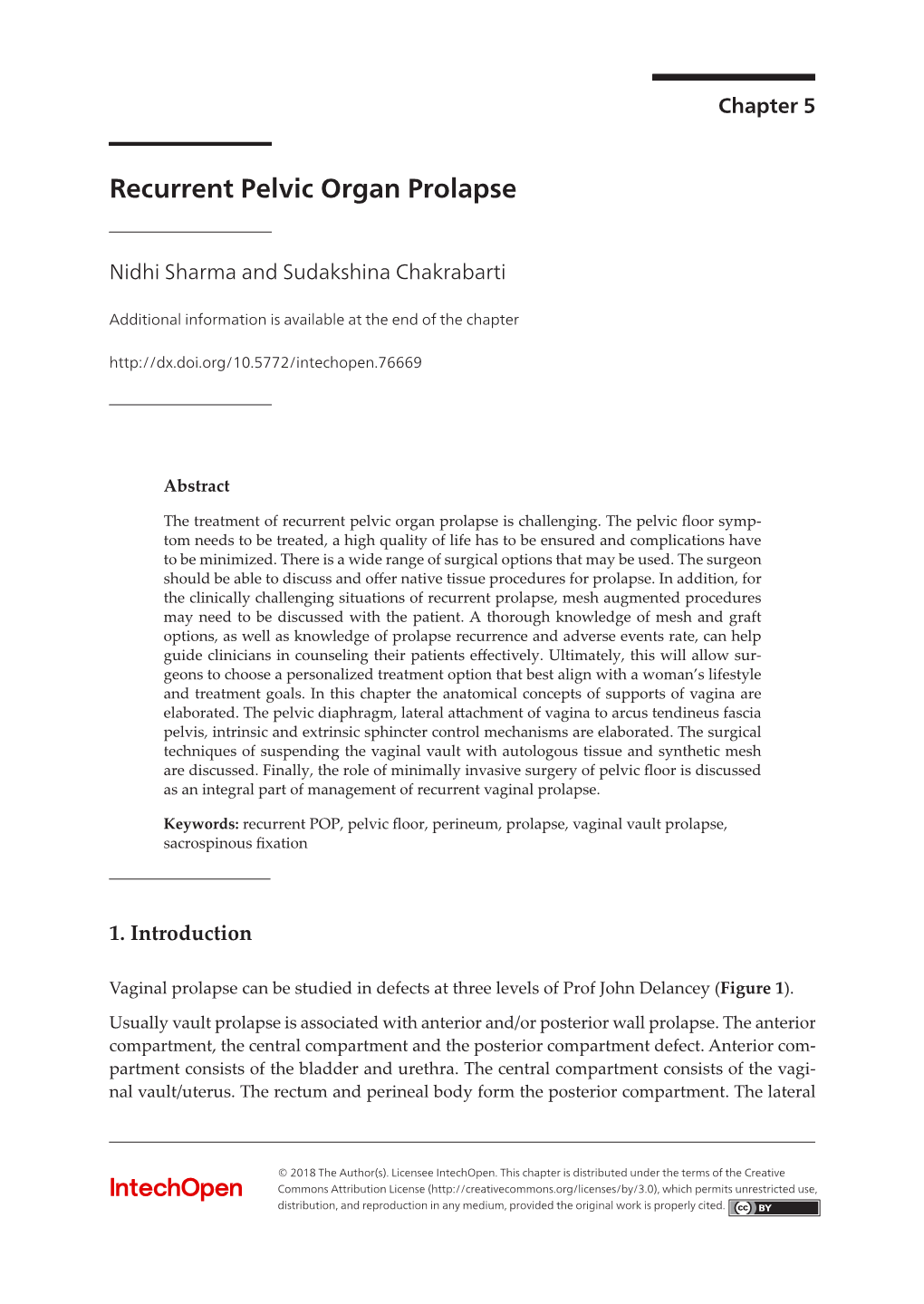 Recurrent Pelvic Organ Prolapse