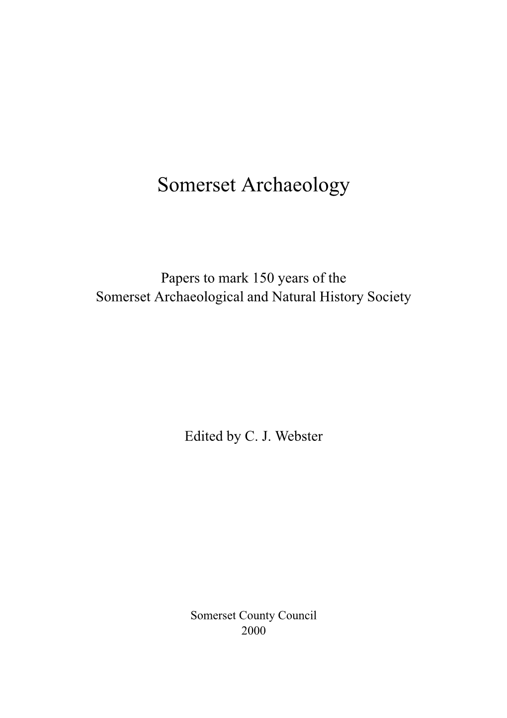 Somerset Archaeology
