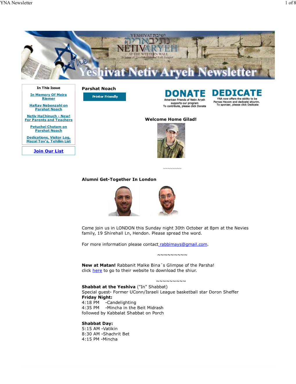 YNA Newsletter 1 of 8