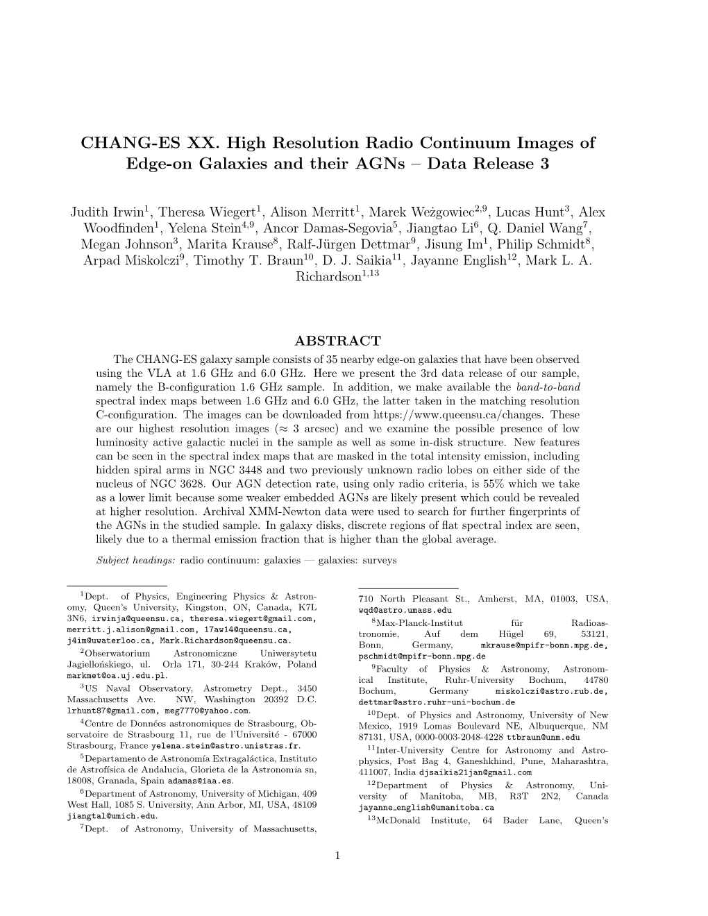CHANG-ES XX. High Resolution Radio Continuum Images of Edge-On Galaxies and Their Agns – Data Release 3