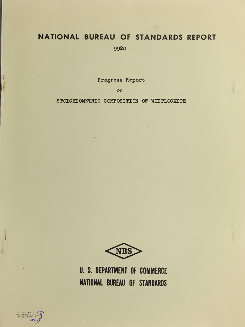 Stoichiometric Composition of Whitlockite