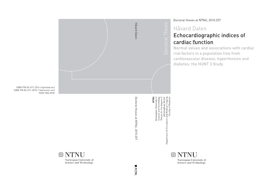 Håvard Dalen Echocardiographic Indices of Cardiac Function