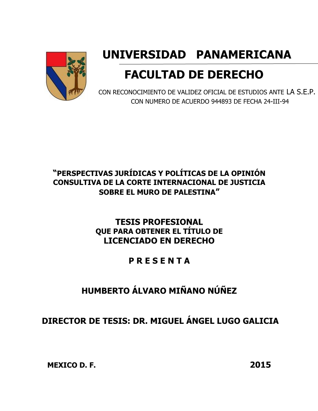 Universidad Panamericana Facultad De Derecho