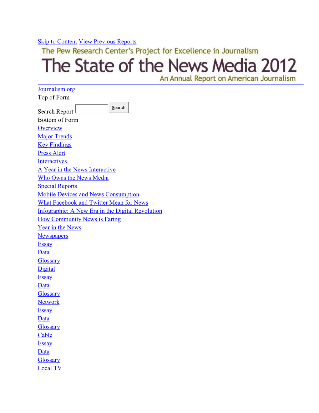 Skip to Content View Previous Reports Journalism.Org Top of Form