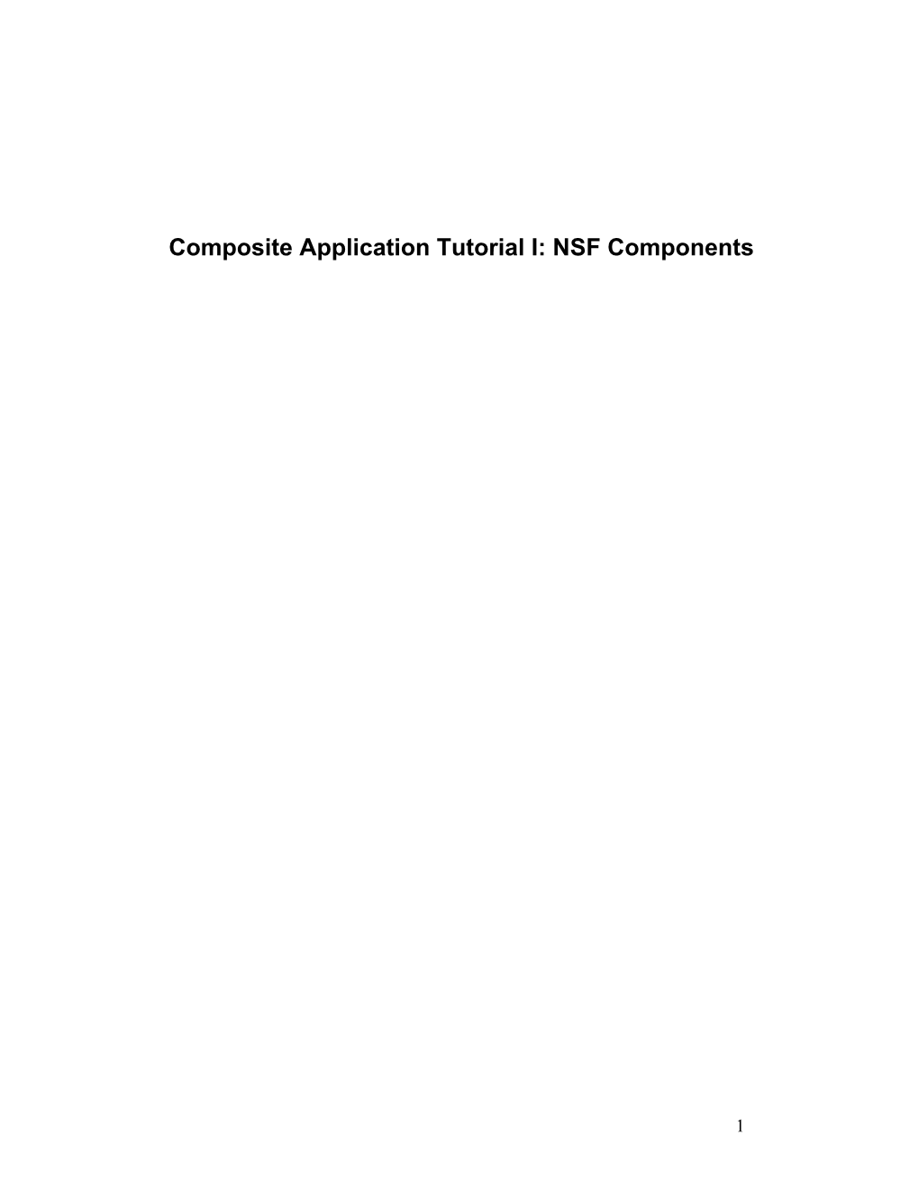 Composite Application Tutorial Overview