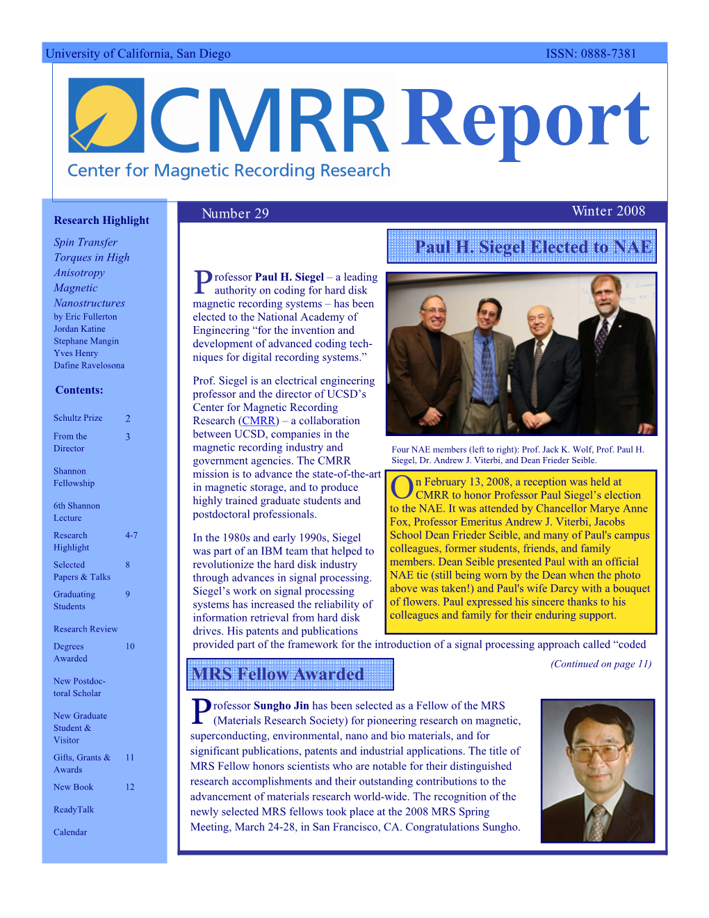 CMRR Report Number 29