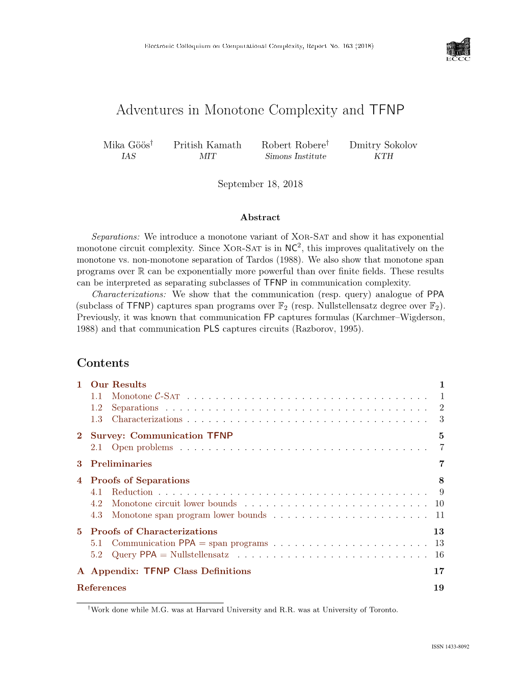 Adventures in Monotone Complexity and TFNP