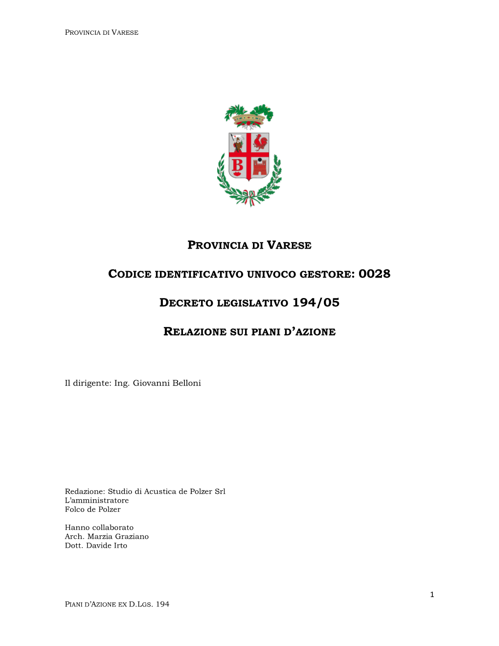 Provincia Di Varese Codice Identificativo Univoco