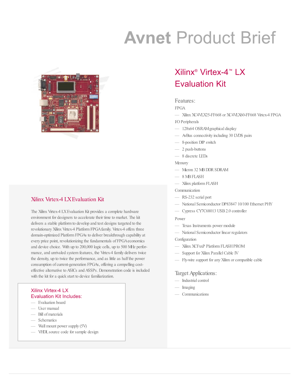 Avnet Product Brief