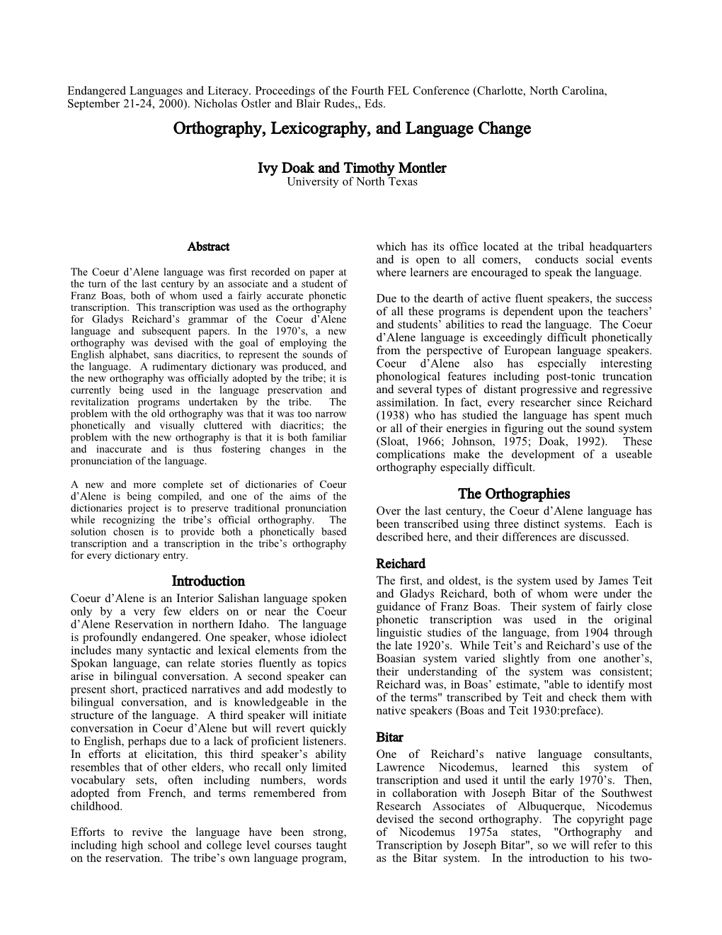 Orthography, Lexicography, and Language Change