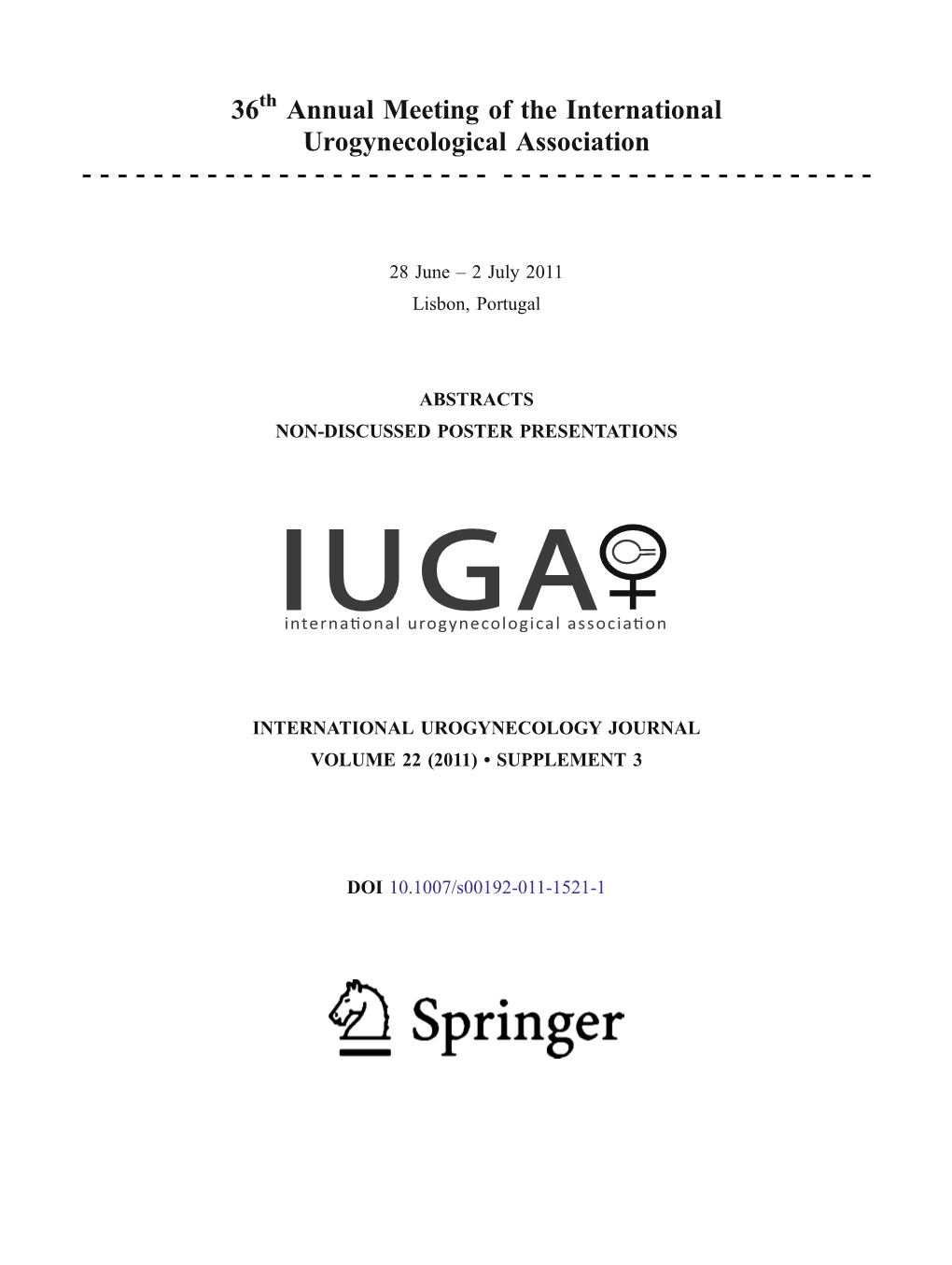 36 Annual Meeting of the International Urogynecological Association