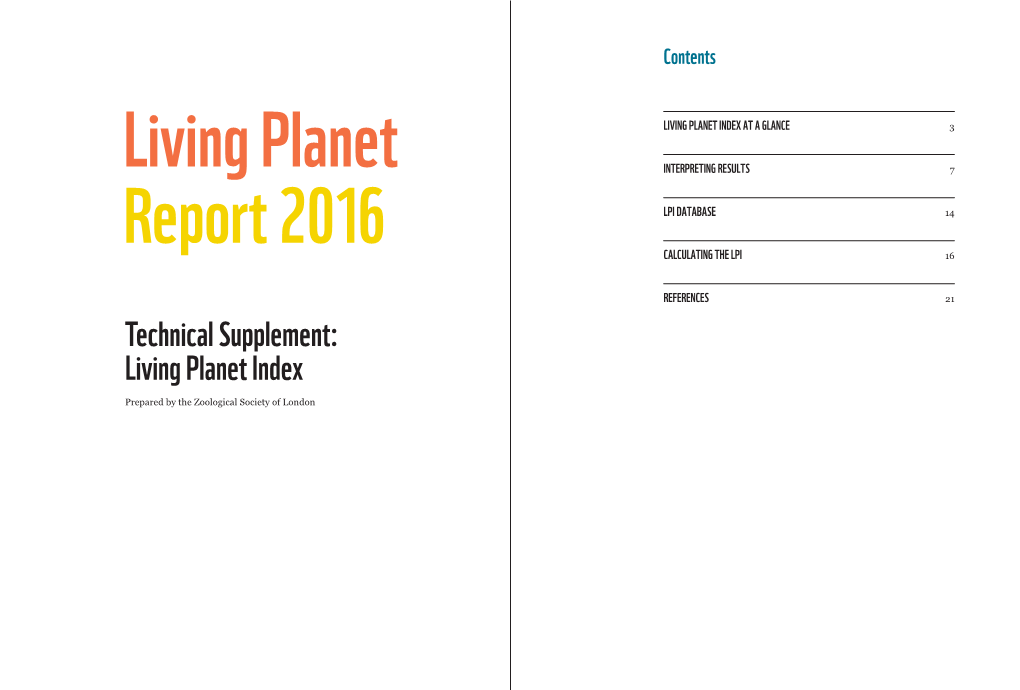 Technical Supplement: Living Planet Index