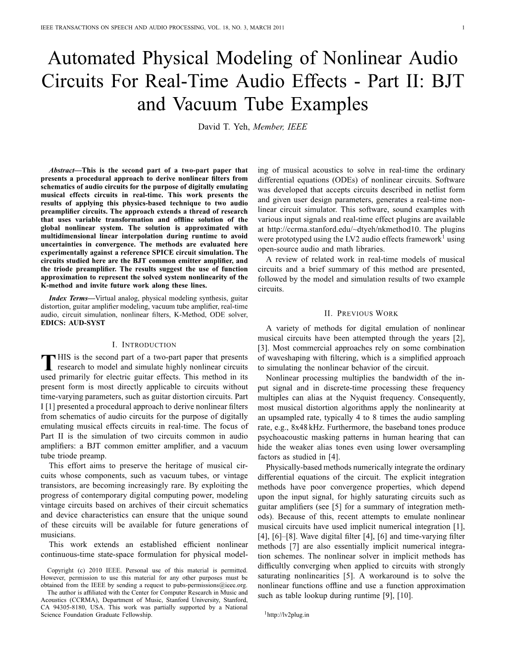 Automated Physical Modeling of Nonlinear Audio Circuits for Real-Time Audio Effects - Part II: BJT and Vacuum Tube Examples David T
