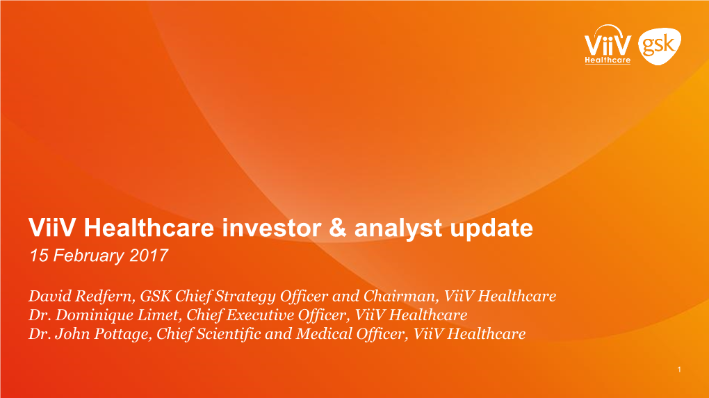 Viiv Healthcare Investor & Analyst Update