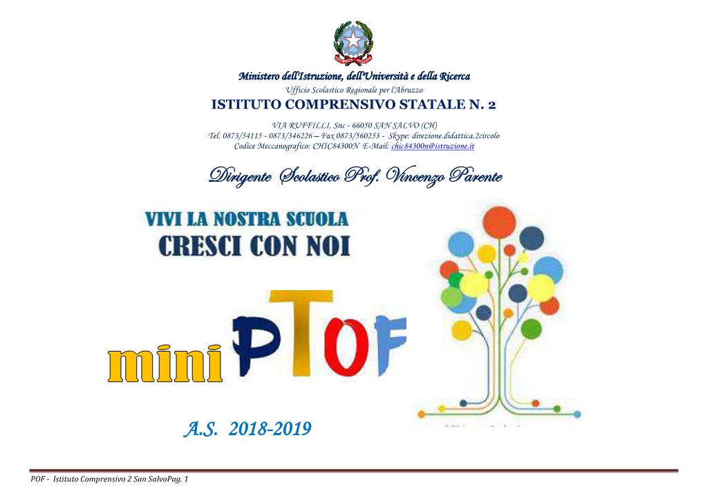 Dirigente Scolastico Prof. Vincenzo Parente A.S. 2018-2019