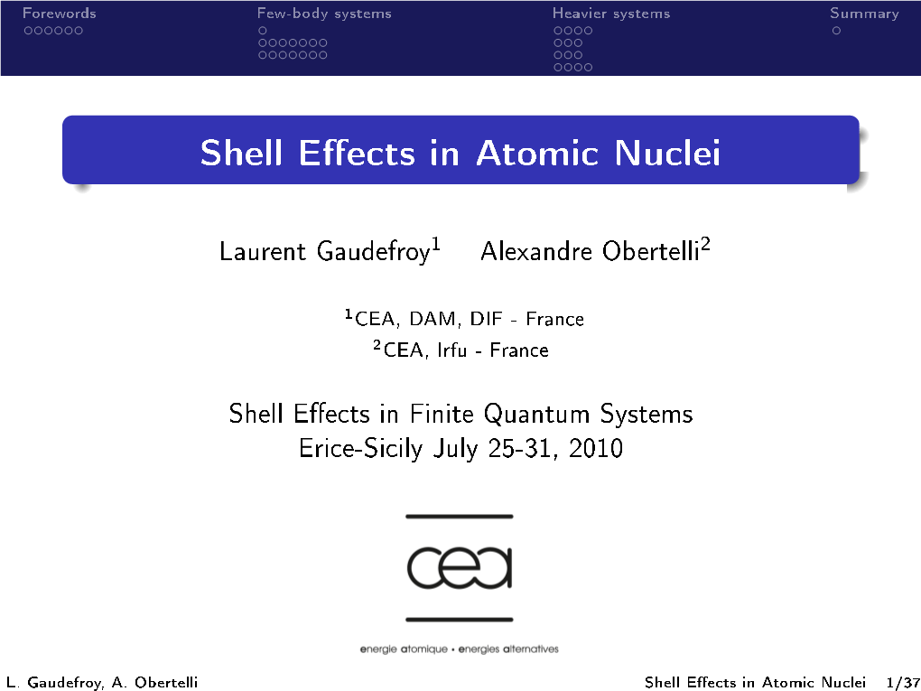 Shell Effects in Atomic Nuclei