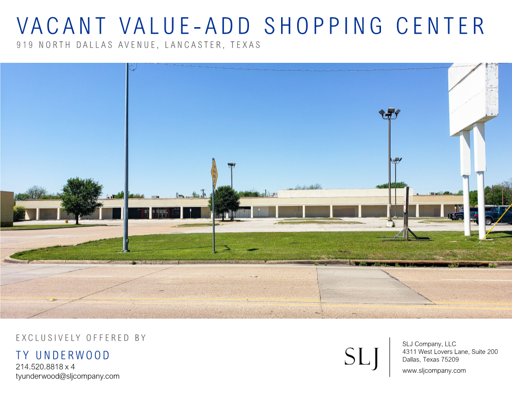 Slj Vacant Value-Add Shopping Center
