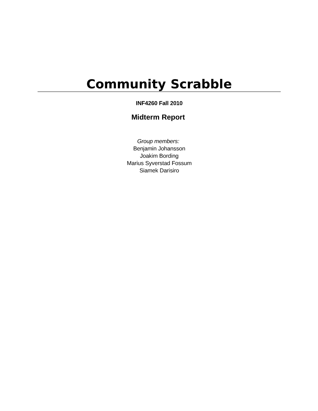 Community Scrabble