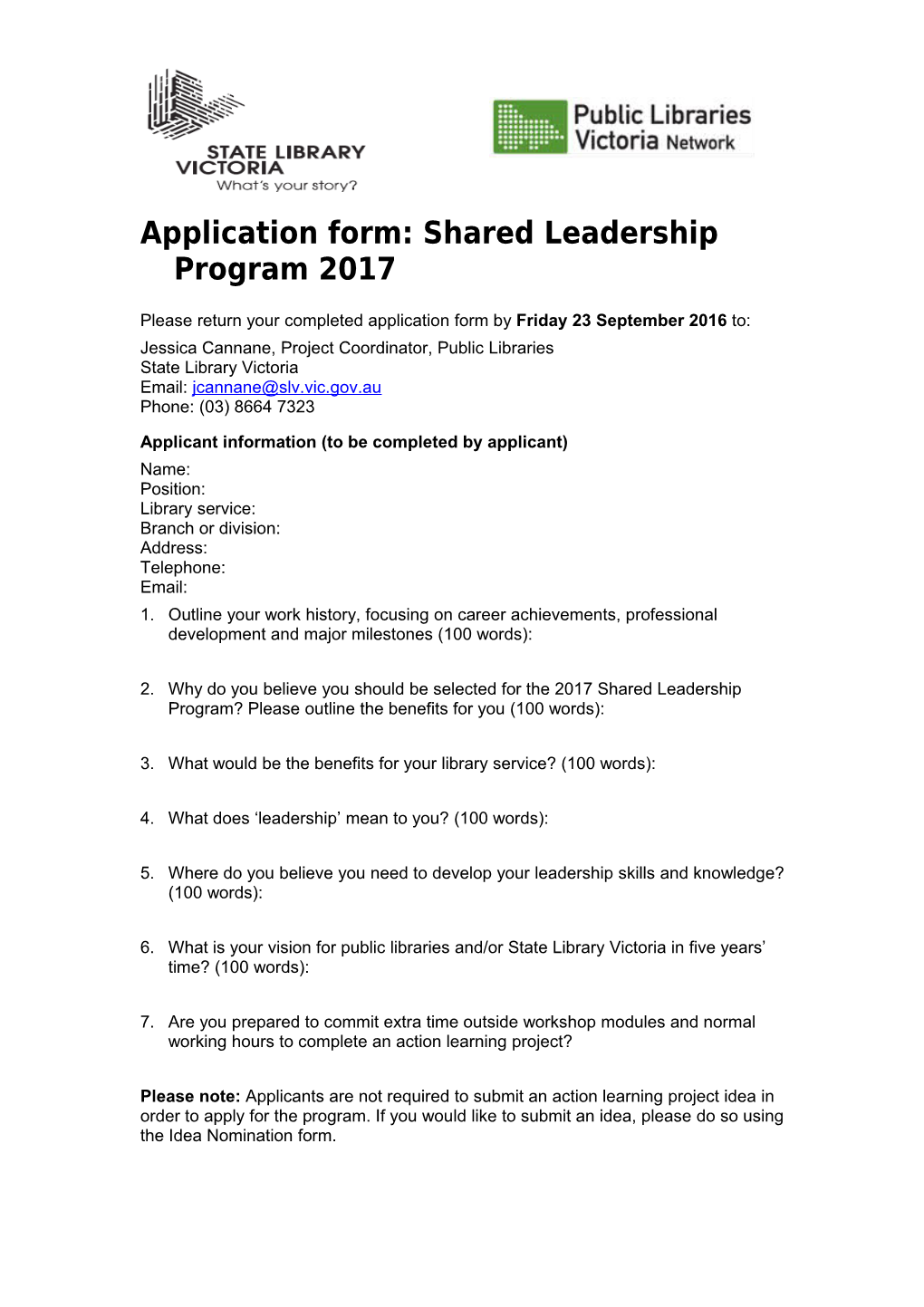 2009 Shared Leadership Program