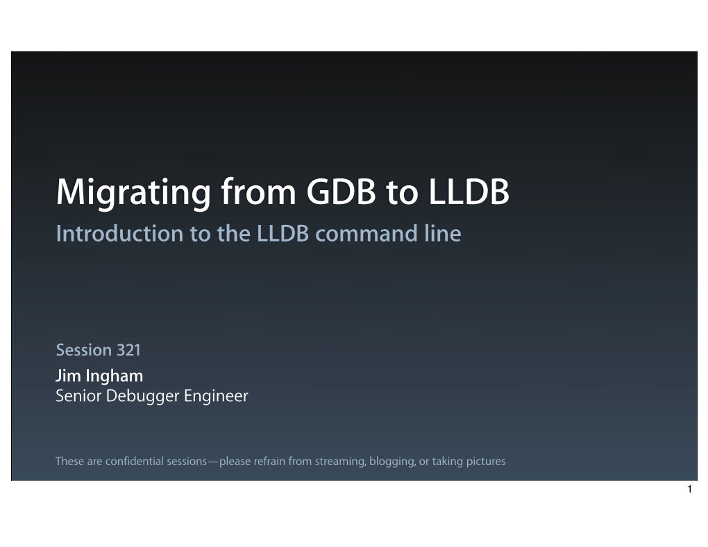 321 Migrating from Gdb to Lldb DDF