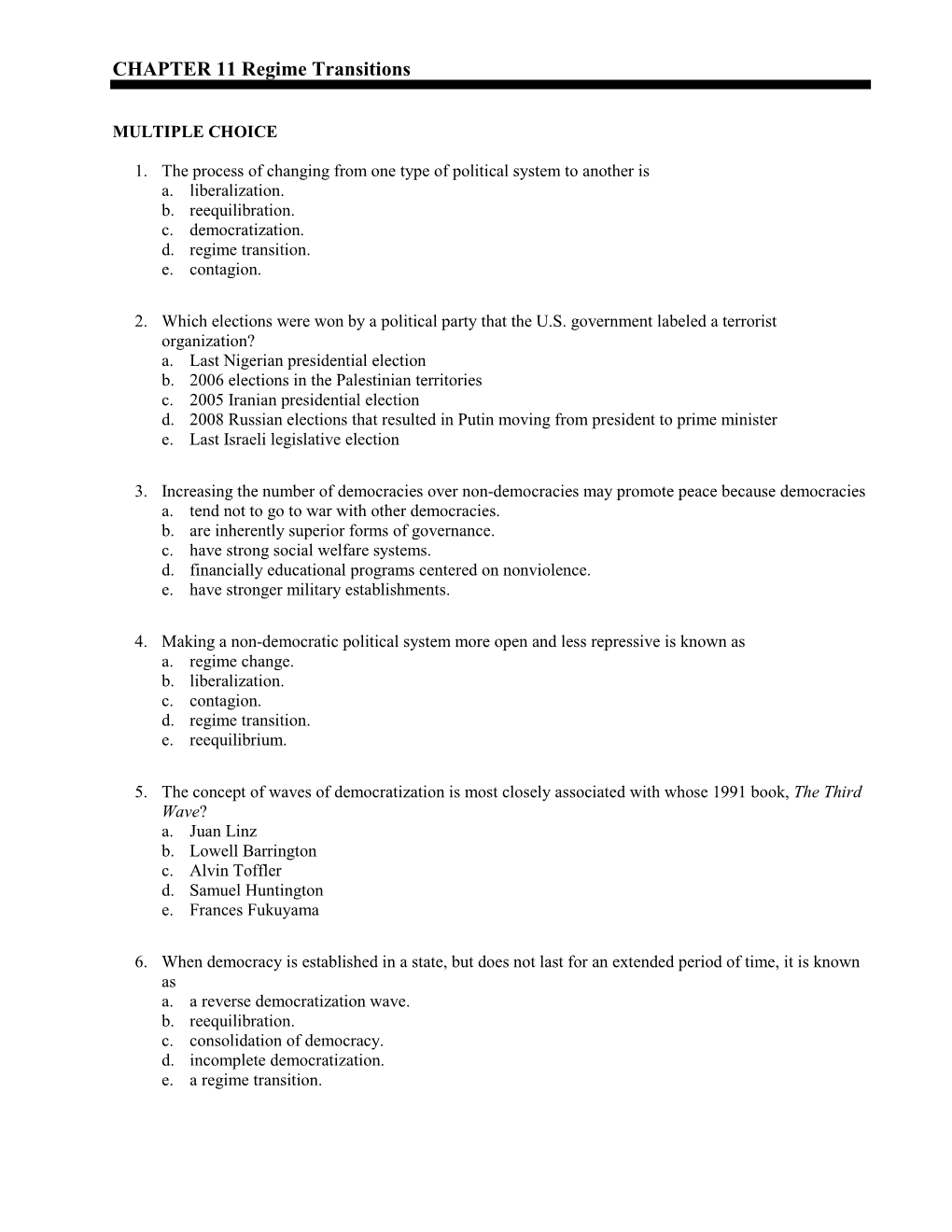 CHAPTER 11 Regime Transitions