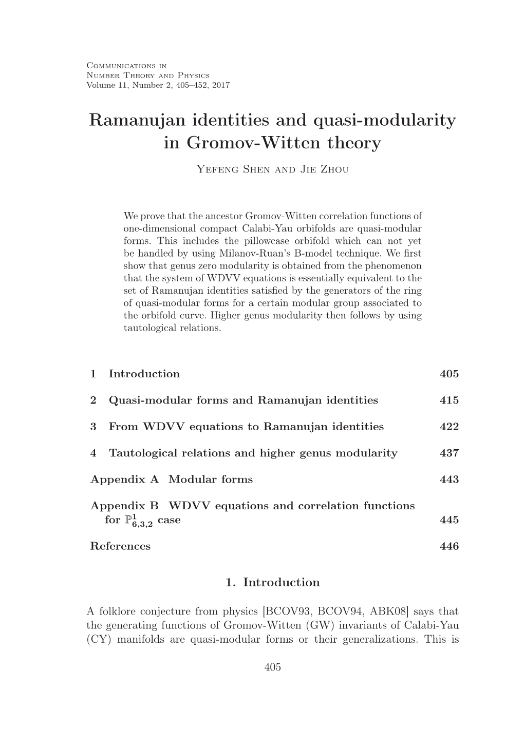 Ramanujan Identities and Quasi-Modularity in Gromov-Witten Theory