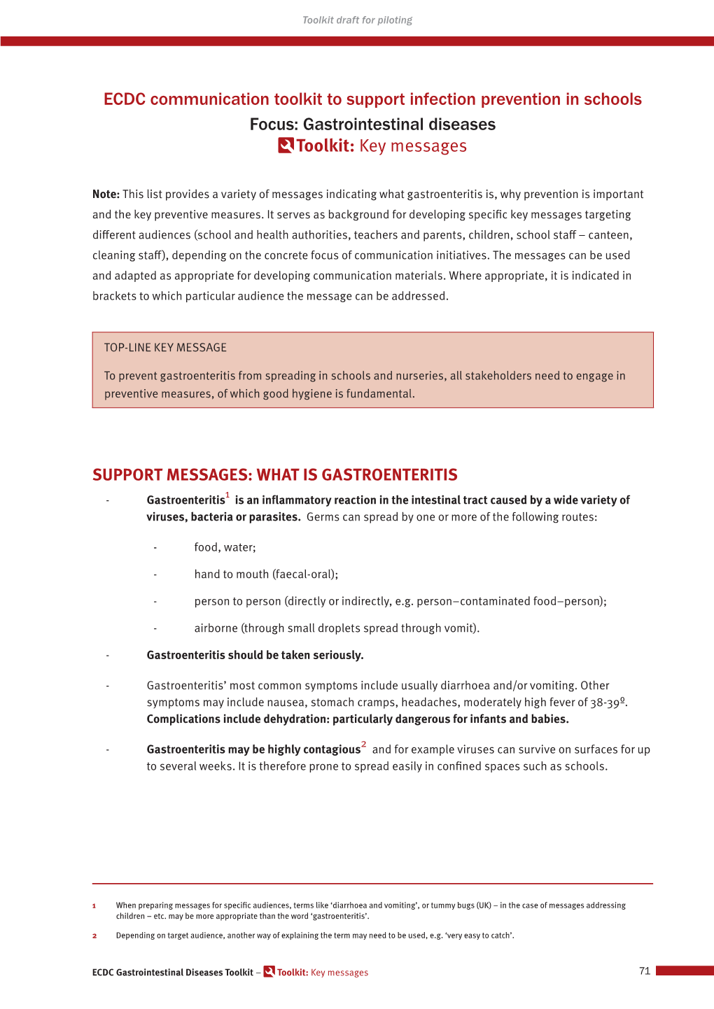 Gastrointestinal Diseases Toolkit: Key Messages