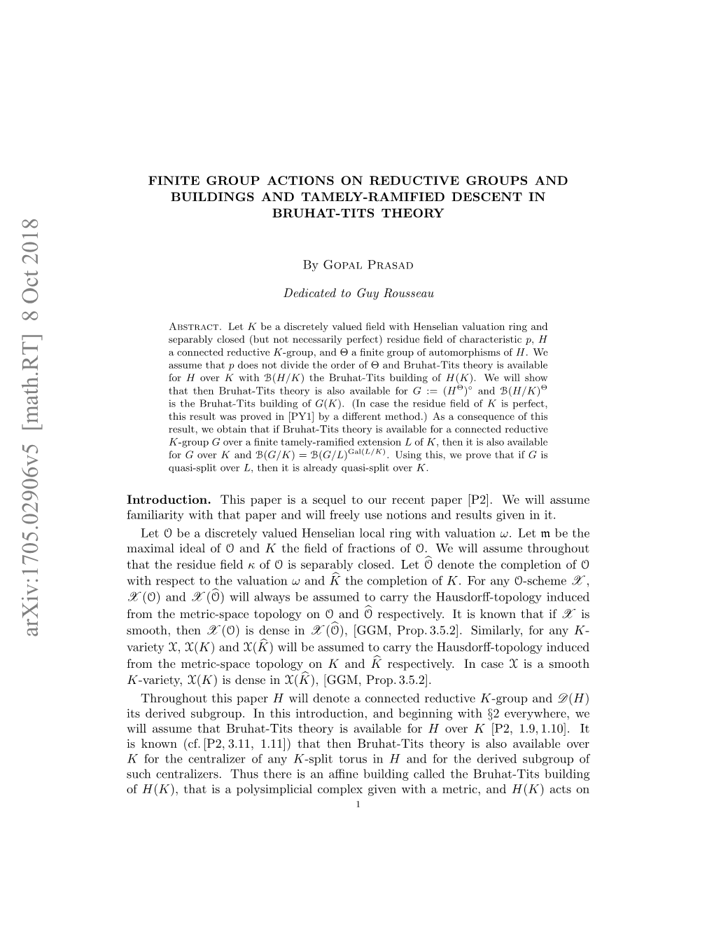 Finite Group Actions on Reductive Groups and Buildings and Tamely