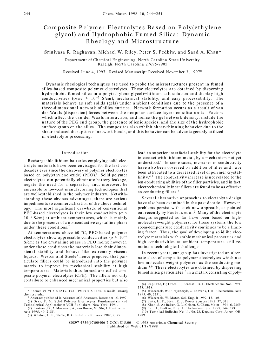 And Hydrophobic Fumed Silica: Dynamic Rheology and Microstructure