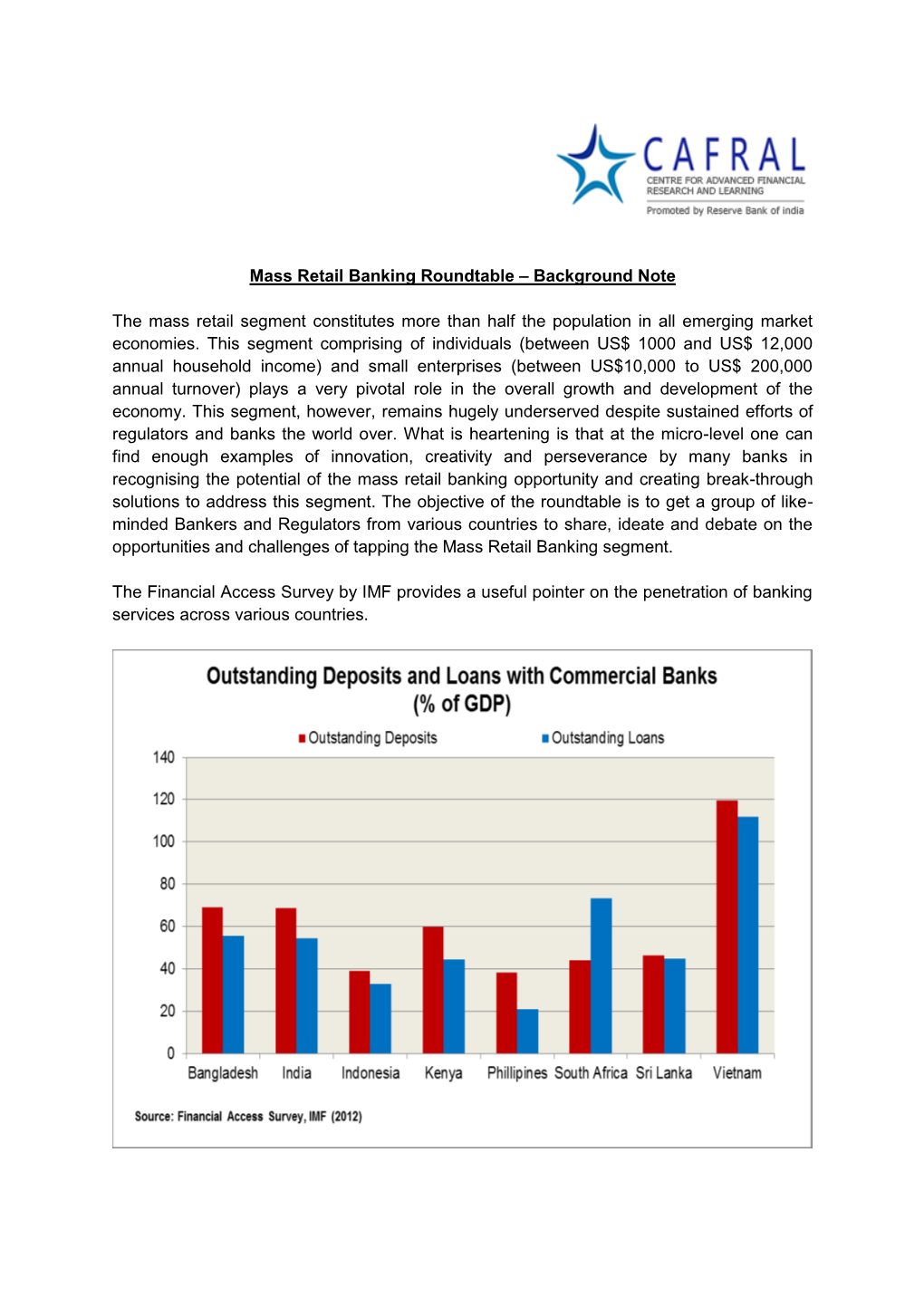 Mass Retail Banking Roundtable – Background Note